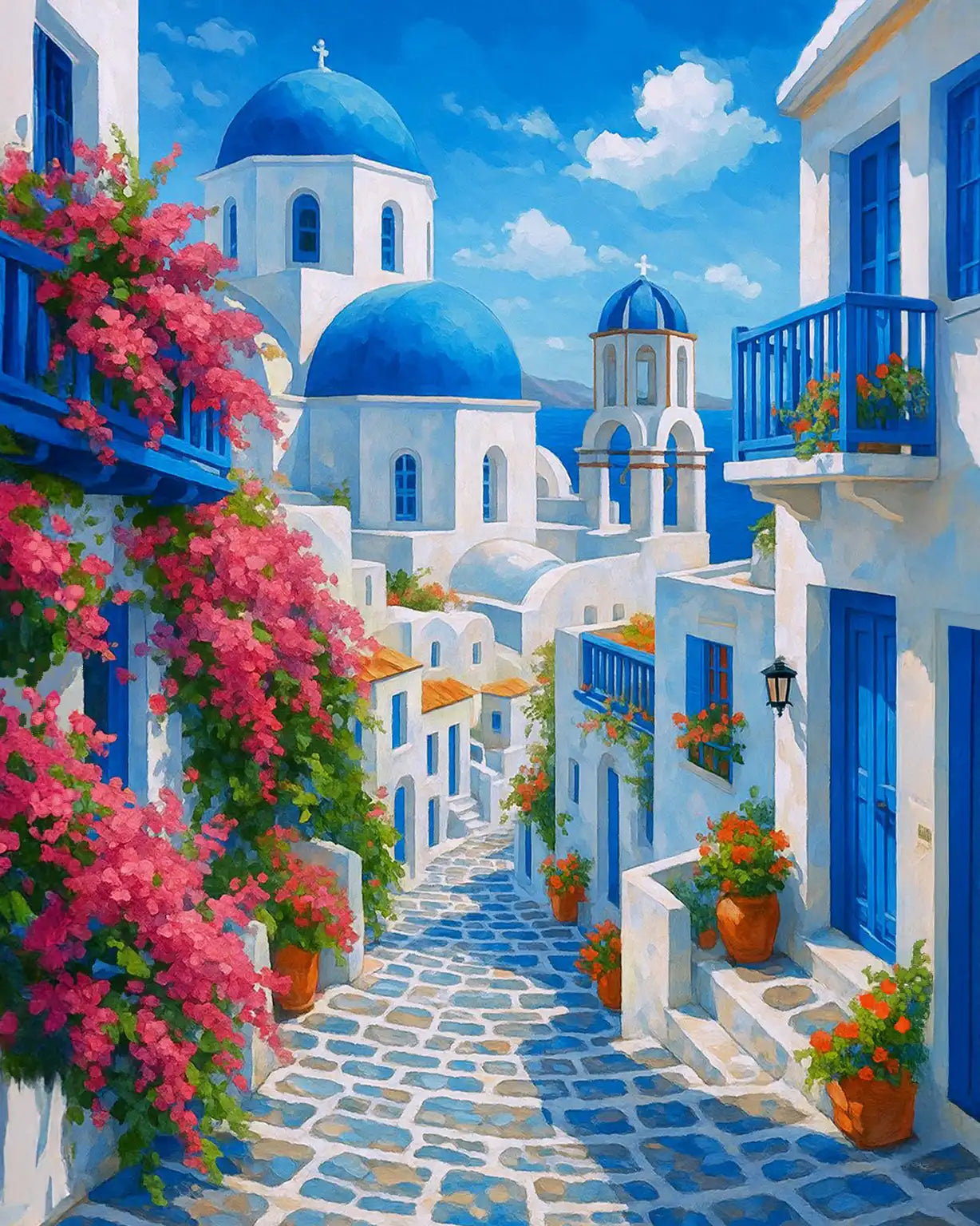 Kit de peinture village grecque