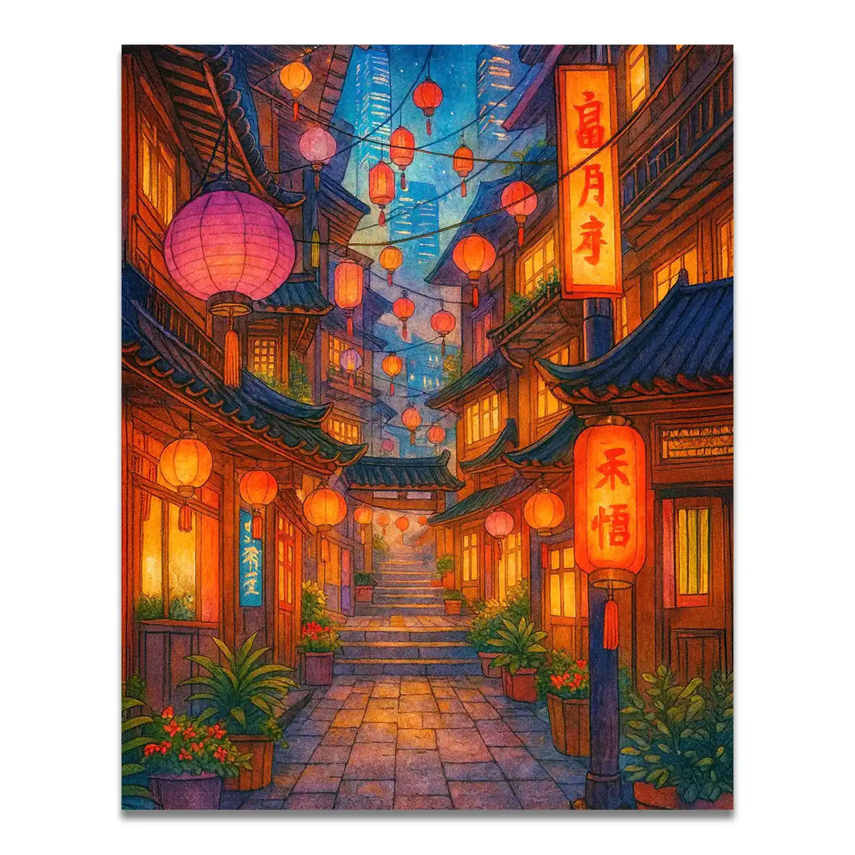 Kit de peinture village japonnais