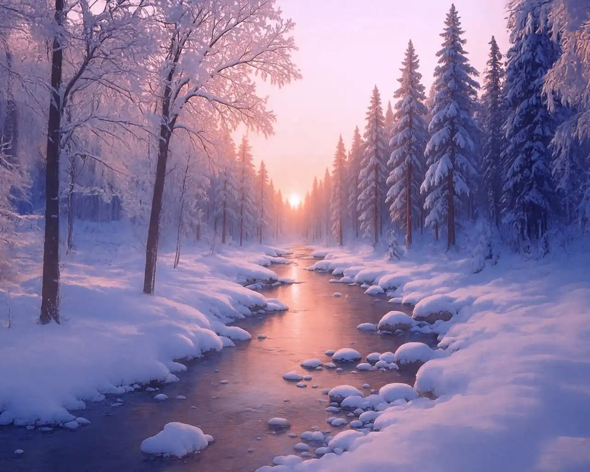 Kit de peinture forêt d'hiver